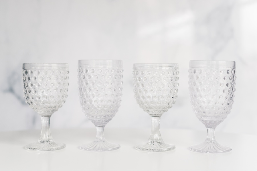 Hobnail Goblets, Clear