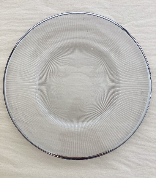 Ribbed Glass Charger, Silver